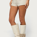 Wilde Lace Up Faux Leather Shorts
