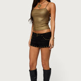 Anaia Metallic Ribbed Tank Top
