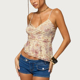 Paisley Asymmetric Ruched Wrap Top