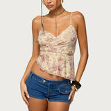 Paisley Asymmetric Ruched Wrap Top