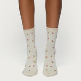 Embroidered Rose Socks