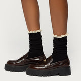 Lacey Ruffle Knee High Socks