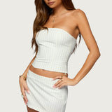 Maeve Pinstripe Strapless Corset