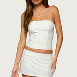 Maeve Pinstripe Strapless Corset