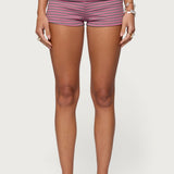 Monikah Striped Foldover Micro Shorts