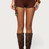 Thia Ruched Bead Foldover Shorts