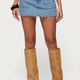 Gloriana Braided Denim Mini Skort