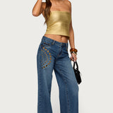 Cecilea Metallic Knit Bandage Tube Top