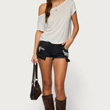 Devin Low Rise Micro Denim Shorts