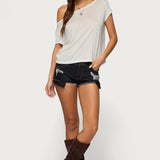 Devin Low Rise Micro Denim Shorts