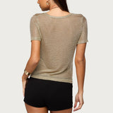 Luchia Shiny Knit Top