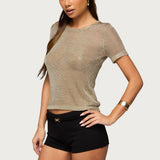 Luchia Shiny Knit Top