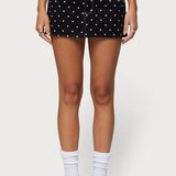 Freada Polka Dot Denim Mini Skort