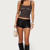 Melaney Faux Leather Micro Shorts