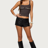 Melaney Faux Leather Micro Shorts