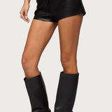 Melaney Faux Leather Micro Shorts