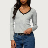 Morah Lacey Polka Dot Top