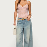 Nolyn Sheer Lace V Neck Bodysuit