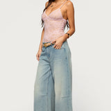 Nolyn Sheer Lace V Neck Bodysuit
