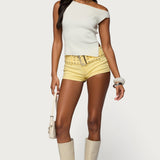 Myrah Asymmetric Off Shoulder Ribbed Knit Top