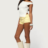 Studded Belt Denim Micro Shorts