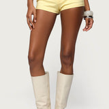 Studded Belt Denim Micro Shorts