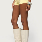 Studded Belt Denim Micro Shorts