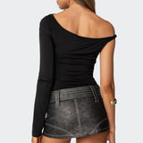 Asymmetric Off Shoulder Bodysuit