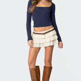 Mora Lace Trim Ribbed T Shirt