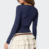 Mora Lace Trim Ribbed T Shirt