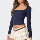 Mora Lace Trim Ribbed T Shirt
