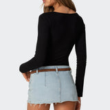 Jonah Long Sleeve V Neck Bodysuit
