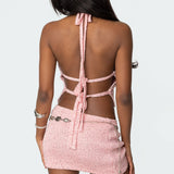 Shaylee Sequin Knit Backless Top
