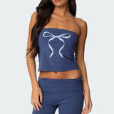 Aiyana Bow Built In Bra Tube Top