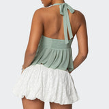 Sequin Chiffon Split Front Top