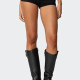 Studded Foldover Micro Shorts