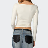 Nikola Ribbed Boat Neck Top