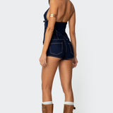 Ciel Low Rise Denim Micro Shorts
