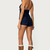 Ciel Split Front Denim Halter Top