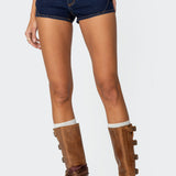 Ciel Low Rise Denim Micro Shorts
