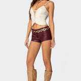 Melaney Faux Leather Micro Shorts