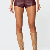 Melaney Faux Leather Micro Shorts