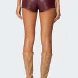 Melaney Faux Leather Micro Shorts