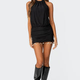 Shellie Fringe Backless Mini Dress