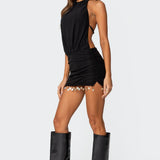 Shellie Fringe Backless Mini Dress