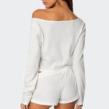 Teddy Cropped Waffle Top
