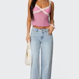 Contrast Lacey Mesh Tank Top