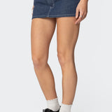 Neria Pinstripe Denim Micro Skort