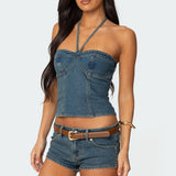 Jagger Denim Halter Top