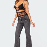 Spice Cut Out Sheer Lace Tank Top